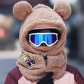Plush Teddy Ski Hood, front