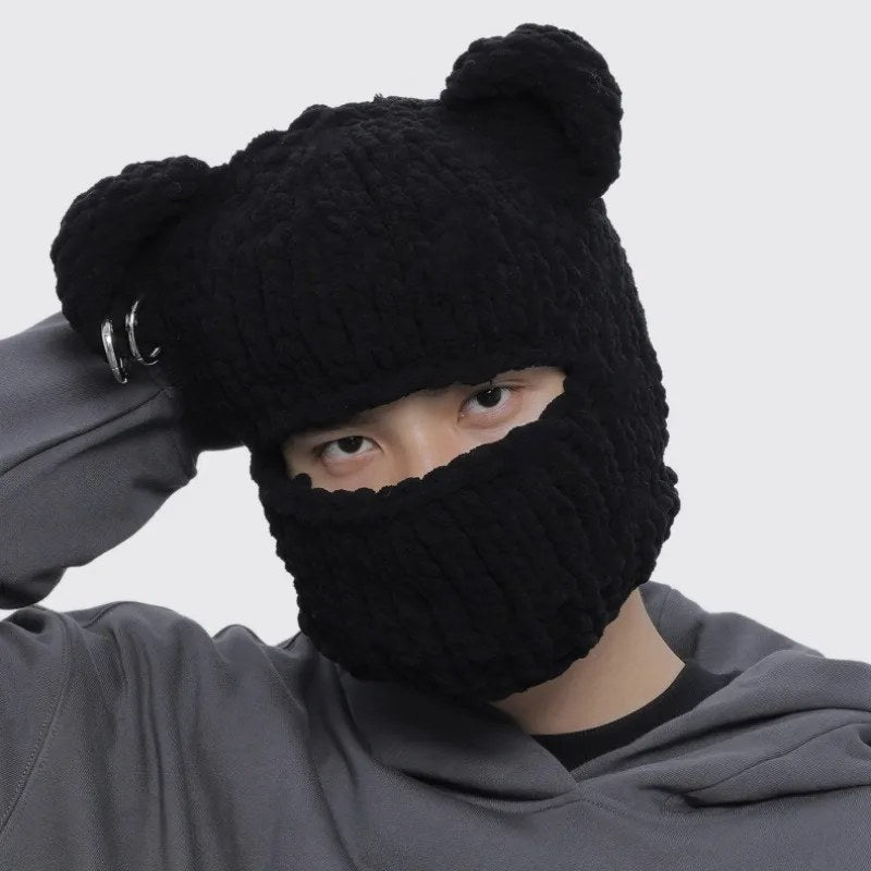 Knit Bear Balaclava, front