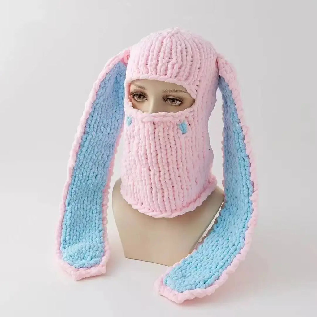 Knit Bunny Balaclava, front