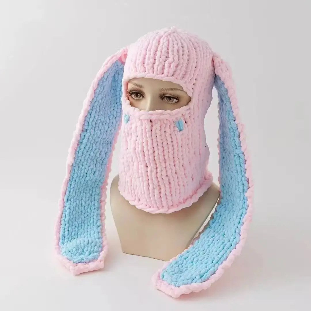 Knit Bunny Balaclava, front