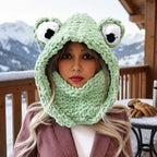 Knit Frog Hood, front
